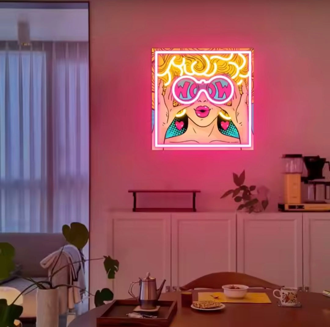 Wow Lady Art Neon Sign