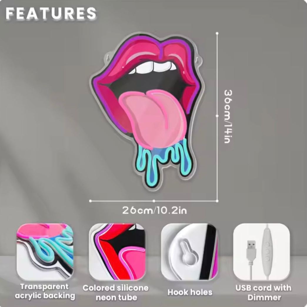 UV Printed Neon Tongue