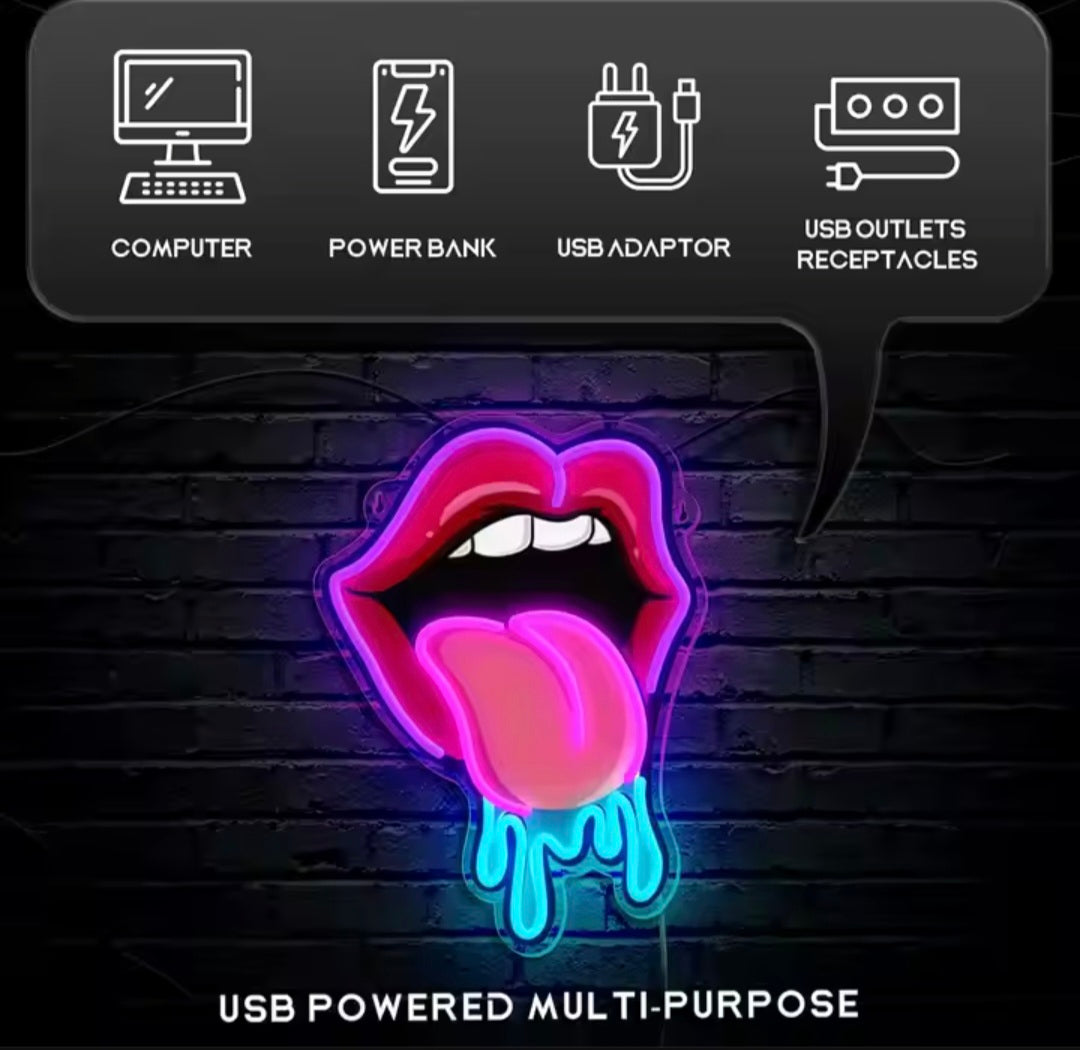 UV Printed Neon Tongue